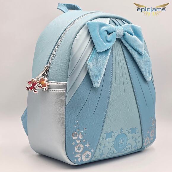 Loungefly Exclusive Disney Cinderella Dress Blue Mini Backpack Bag New main image 4